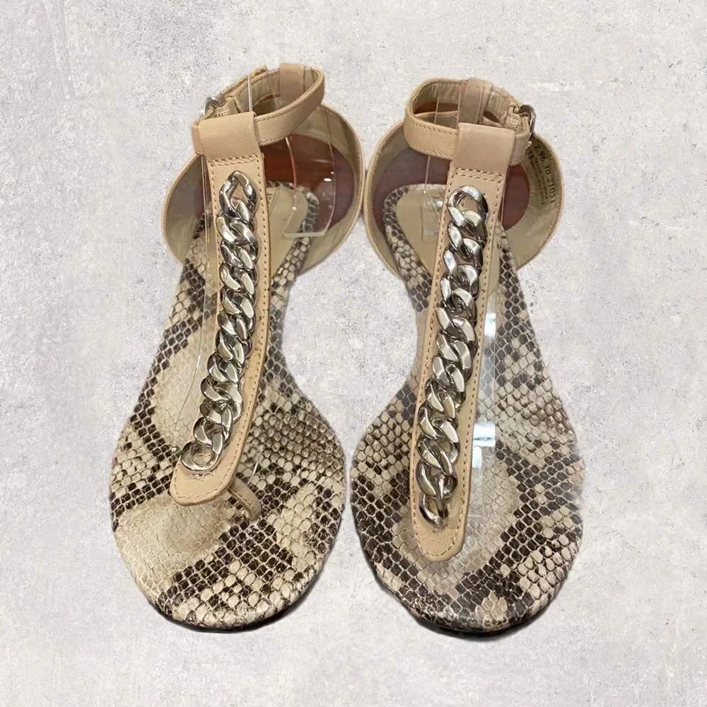 Adolfo Dominguez Snake Chain Thong Sandals 38 7.5 - Picture 3 of 6